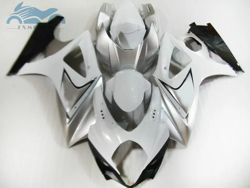 

New Customize Motorcycle Fairing kits for Suzuki GSXR 1000 2007 2008 K7 K8 ABS plastic fairings kit 07 08 GSXR1000 silver white