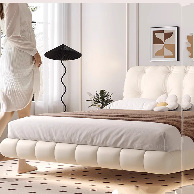 French Bedroom Bed Modern Unique Luxury Bedside Bed Double Storage Nordic Cama De Lujo Para Dormitorio Bedroom Furniture