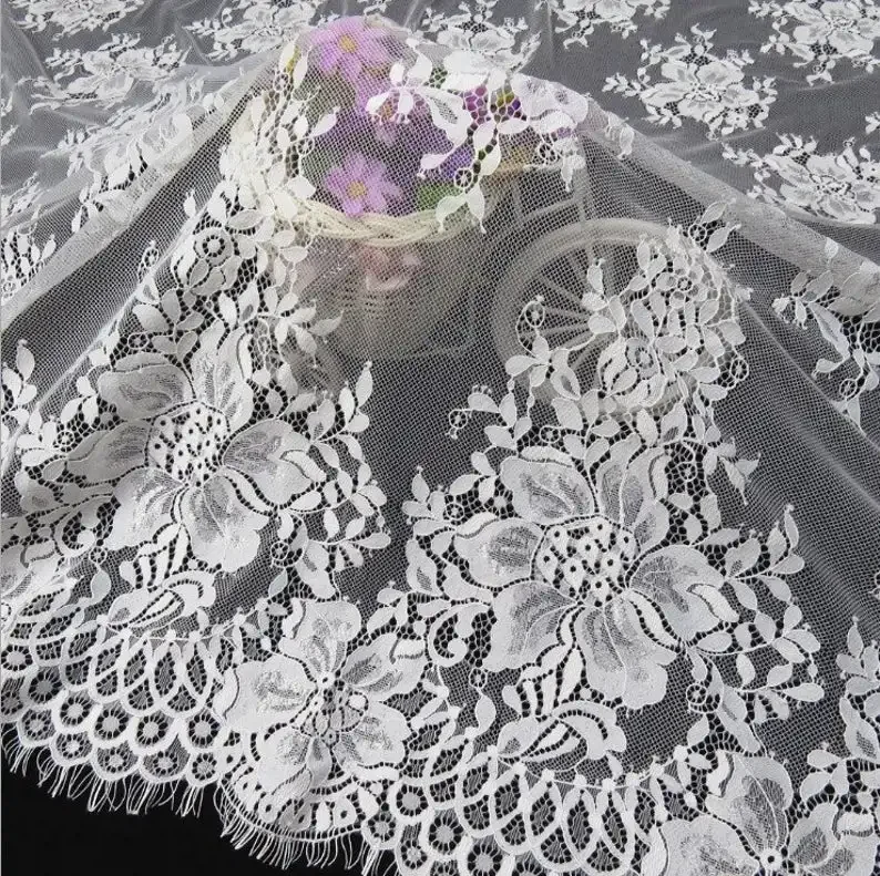

3 Yards Beautiful Chantilly Lace Fabric For Boleros, Bridal Gowns, Bodice, Tablecloth Price: