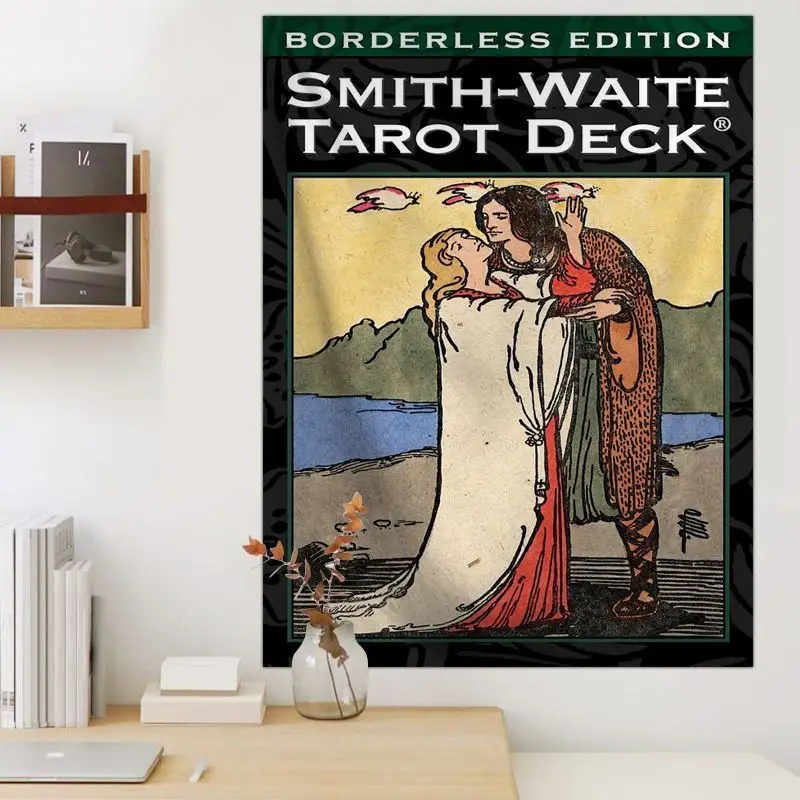 VIKAMA Smith Waite Tarot Lovers Card Wall Tapestry Mystic Divination Witchy Room Home Decor Lightweight Soft Durable Cozy Gift