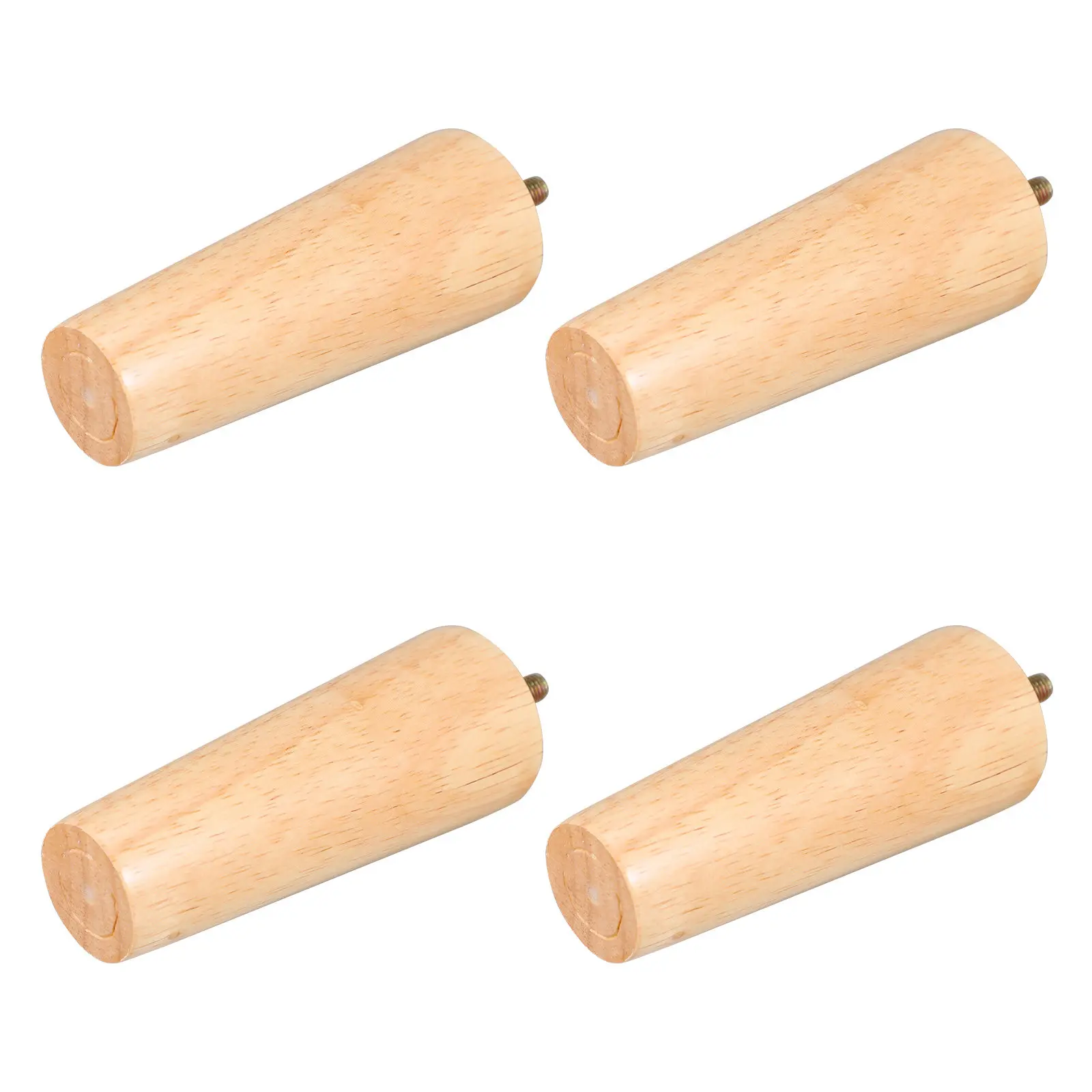 4Pcs Natural Wood Furniture Legs Hand Polished Smooth Surface Eco Friendly Oak Table Sofa TV Cabinet Bed Replacement Feet