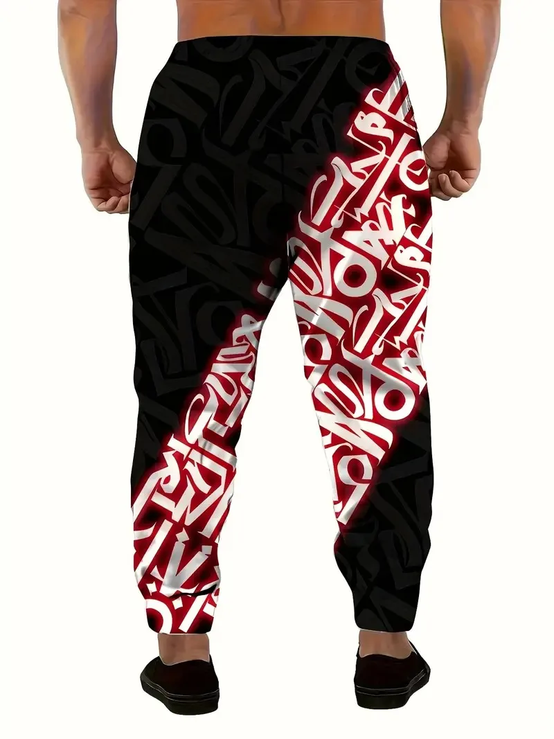 The new men's long pants for Spring and Autumn 2025 are comfortable soft casual roller skating and 3D printed street men's wear