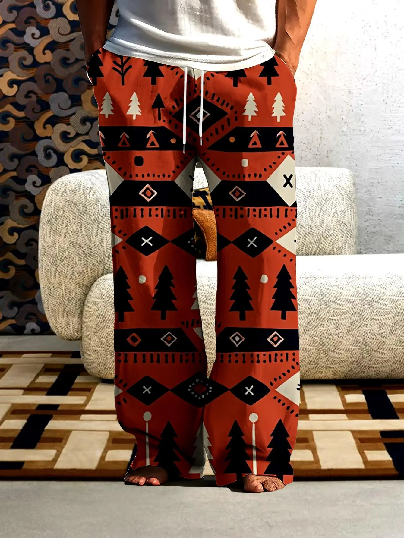 Men's Casual Long Pants 2026 Summer 3D Printed Baggy Graphic Trouser Male pants Fashion Vintage Hip-Hop Goth Mens