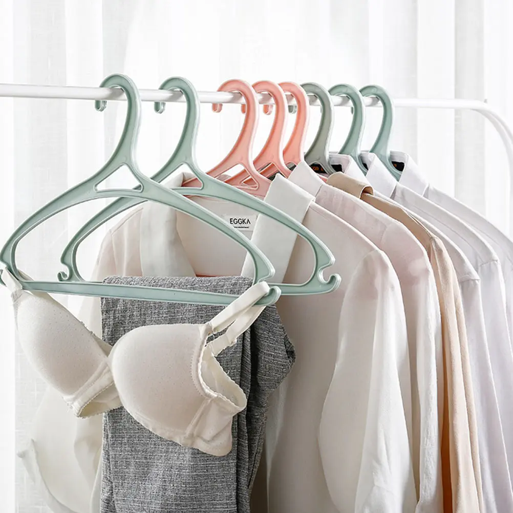 

10pcs Non-Slip Clothes Hanger Anti-S Clothing Storage Hanger Household Clothes Organizer Plastic Wardrobe Holder For