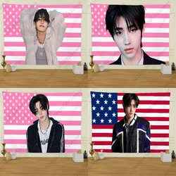 S-Sunghoons Hot Girls Kpop American Flag Tapestry Funny Banner For College Dorm Bedroom Outdoor Living Room Wall Art Decor Party