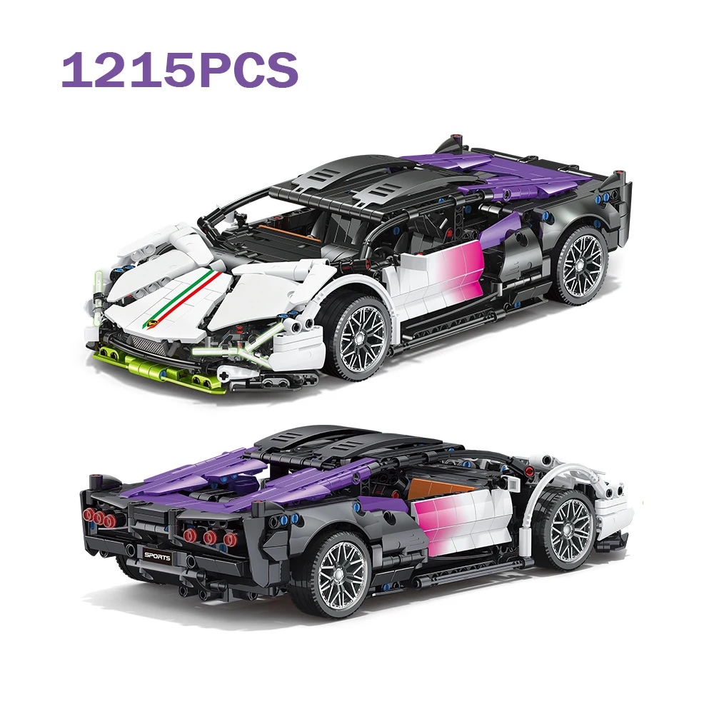 

MOC Технический 1:14 Строительные блоки Автомобиль City Speed Car Роскошный авто гоночный автомобиль с супергонщиками Кирпичи Игрушки для детей Подарок
