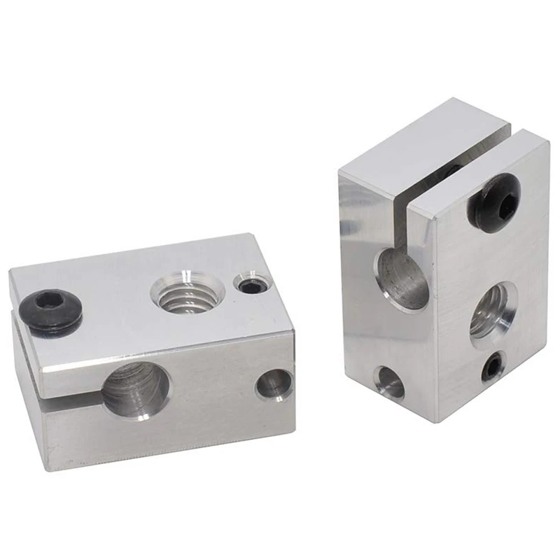 2Pcs 3D Printer M6 Aluminum Heater Block For M3 Thermocouple PT100 Cartridge Sensor V6 Hotend Aero Water Cooled