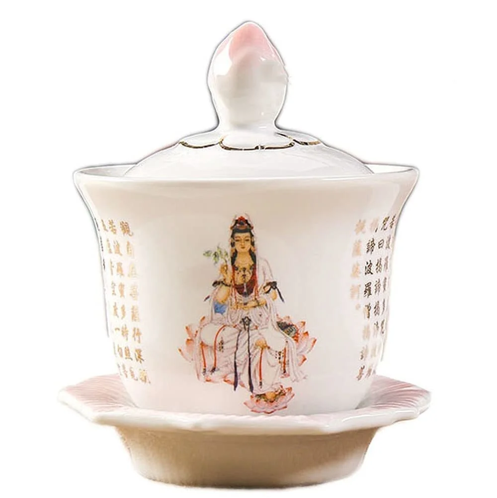 

11.8cm Porcelain Buddha Lotus Water Supply Cup Tribute Water Purification Cup