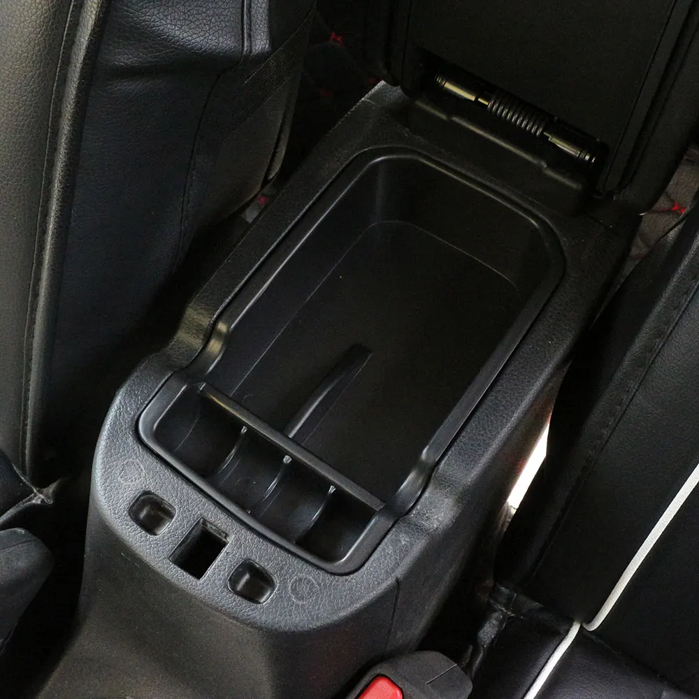 Wewnętrzny podłokietnik schowek uchwyt pojemnik organizer na rękawiczki dla Jeep Compass 2017 2018 2019 2020 akcesoria samochodowe ABS czarny — zdjęcie 5