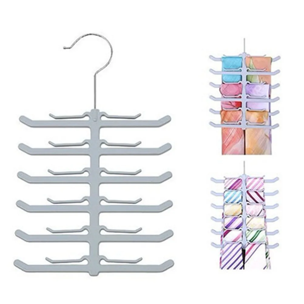

Non slip Clothes Hanger Rack Grey Pothook Dry Clasp Storage Multi layer Closet ganizer Tie Belt Scarf Jewelry Slim Design