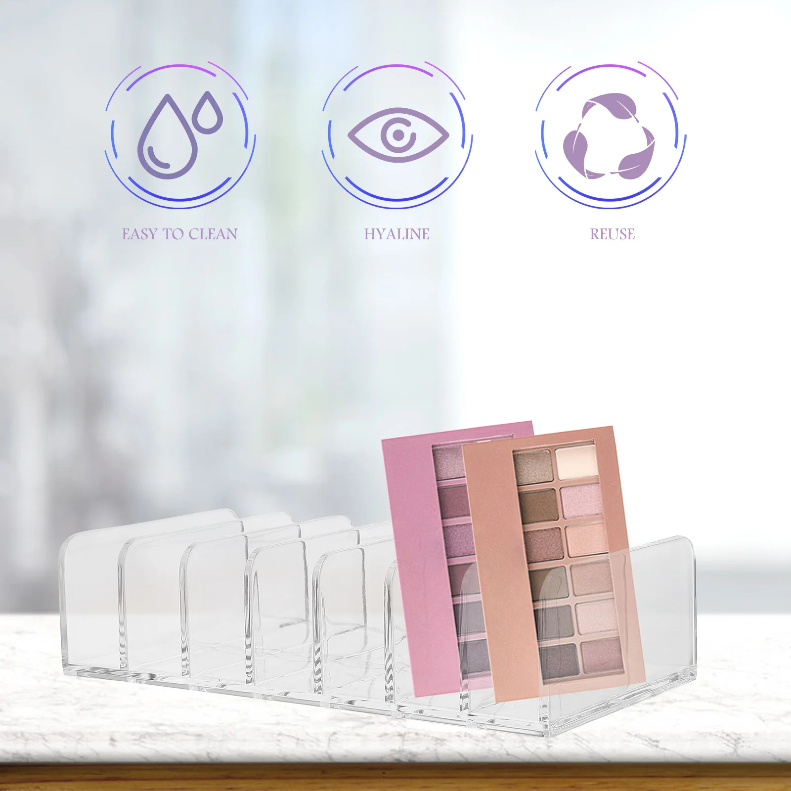 

1pc Eye Shadow Palette Organizer Multi-Grid Rack For Dressing Table Storage Lightweight Makeup Display Box