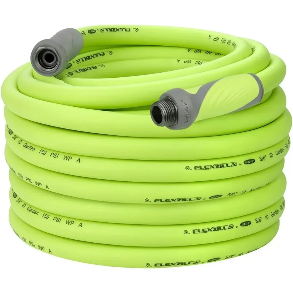 

%a Garden Hose with SwivelGrip, 5/8 in. x 100 ft., Heavy Duty, Lightweight, Drinking Water Safe