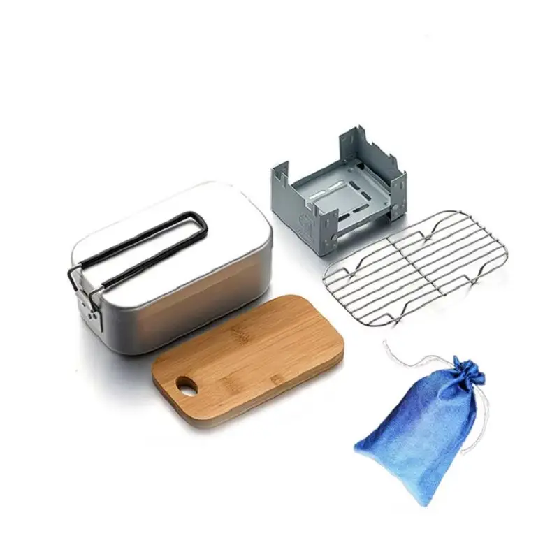 Алюминиевый набор для улицы, набор паровой плиты, портативная посуда для одного человека, набор инструментов для быстрого приготовления пищи, банка для кемпинга