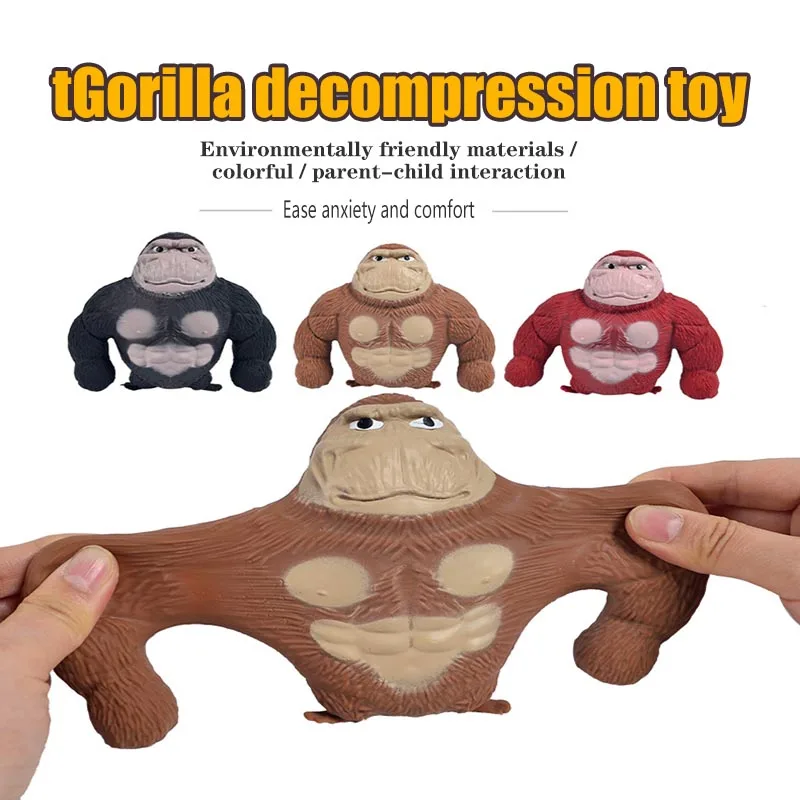 Squeeze Toy Gorilla Pinch Toy Squishy Autism Stress Reliever Toys Fidget Toys Stretch Vent Gorilla Decompression Anti Stress