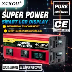 Inverter 12v 24v 48v 60v to Ac 110v 220v 230v Pure Sine Transformer 3000w-4000w Inversor Onda Pura USB 50hz 60hz Converter Solar