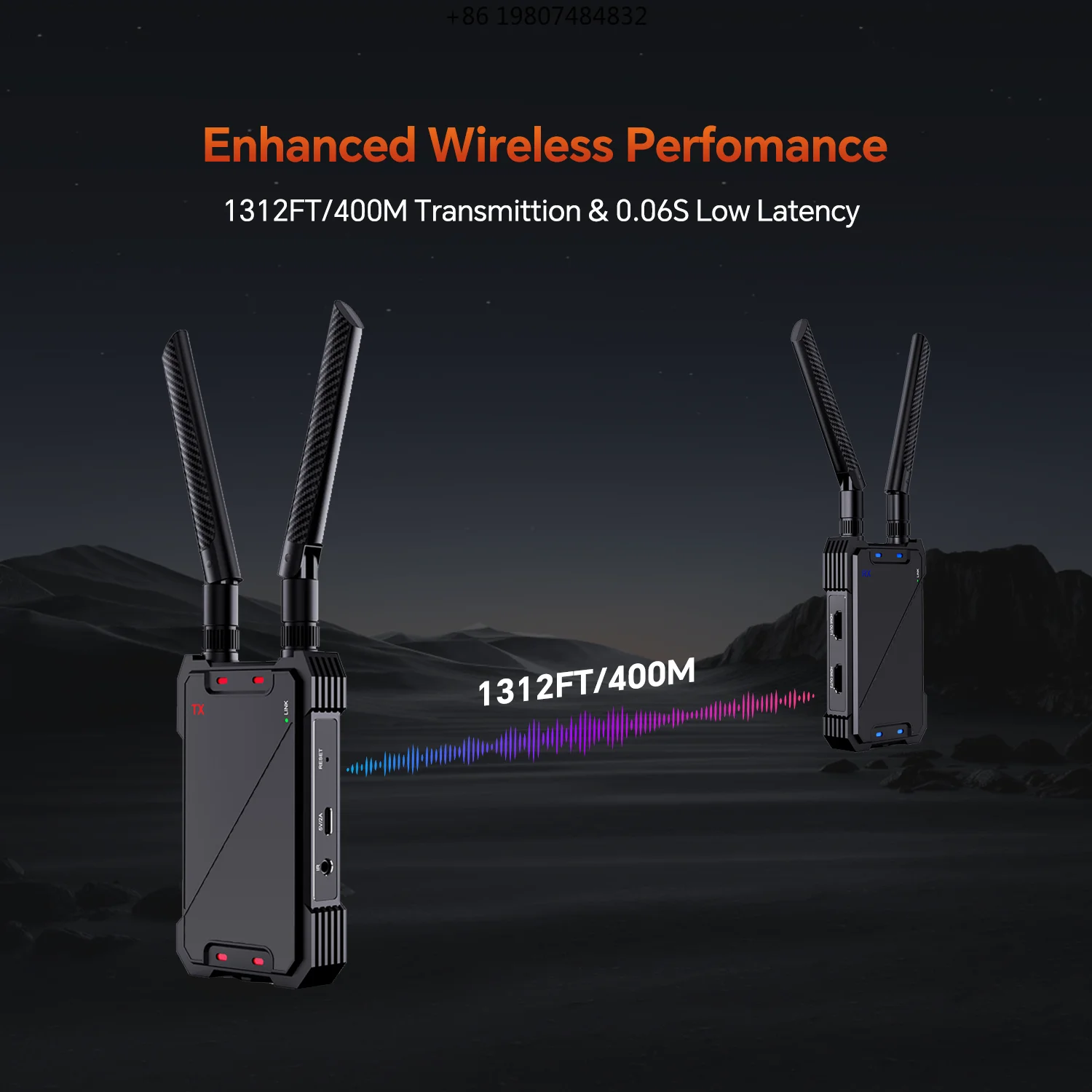 Aliexpress Hot Sale 1312FT/400M 1080P Wireless Audio Video Extender Kit, Low Latency with Loop Out