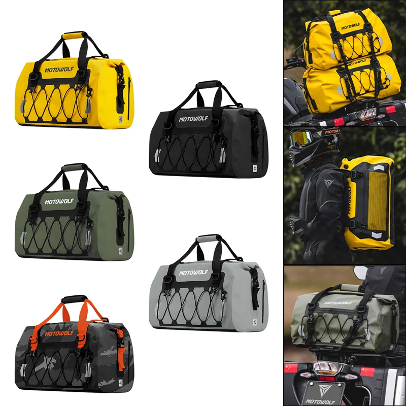 Motorrad Wasserdichte Schwanz Tasche Reise Outdoor Trockenen Gepäck Roll Pack Tasche 40/66/90L