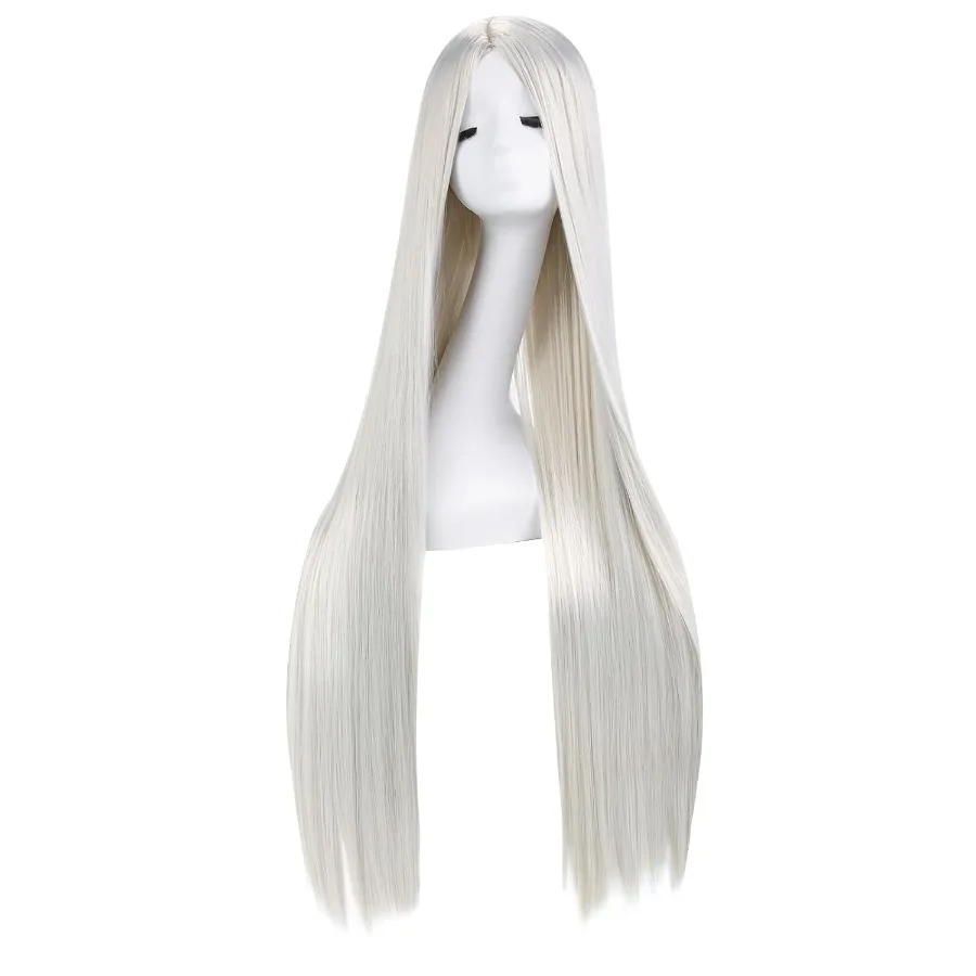 باروكة صناعية طويلة للنساء 40 بوصة 100 سم شعر مستقيم مع الجزء الأوسط مثالية لملابس الحفلات التنكرية الأنيمي للاستخدام اليومي والرسوم