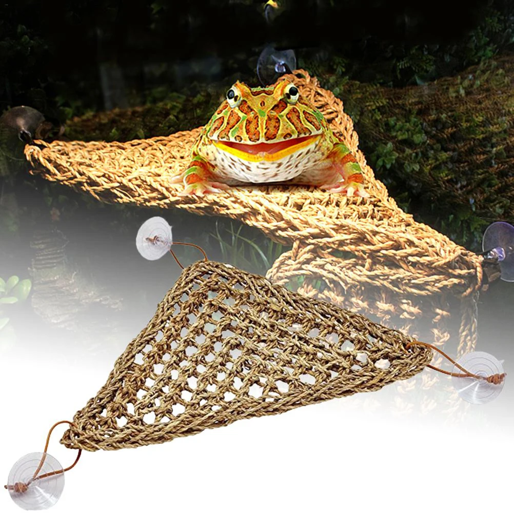 

Reptile Hanging Bed Lizard Hammock Gecko Terrarium Mat Parrot Swing Reptile Lounger Shedding Rubbing Stable Triangle Sucker
