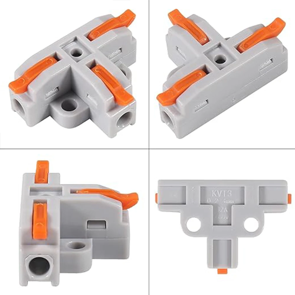 Picture 4: 10Pcs T Tap Wire Connector Compact DIY Quick Connect Push-in Splitter Cable Splicing Butt Terminal Block Connectors for 24-12AWG