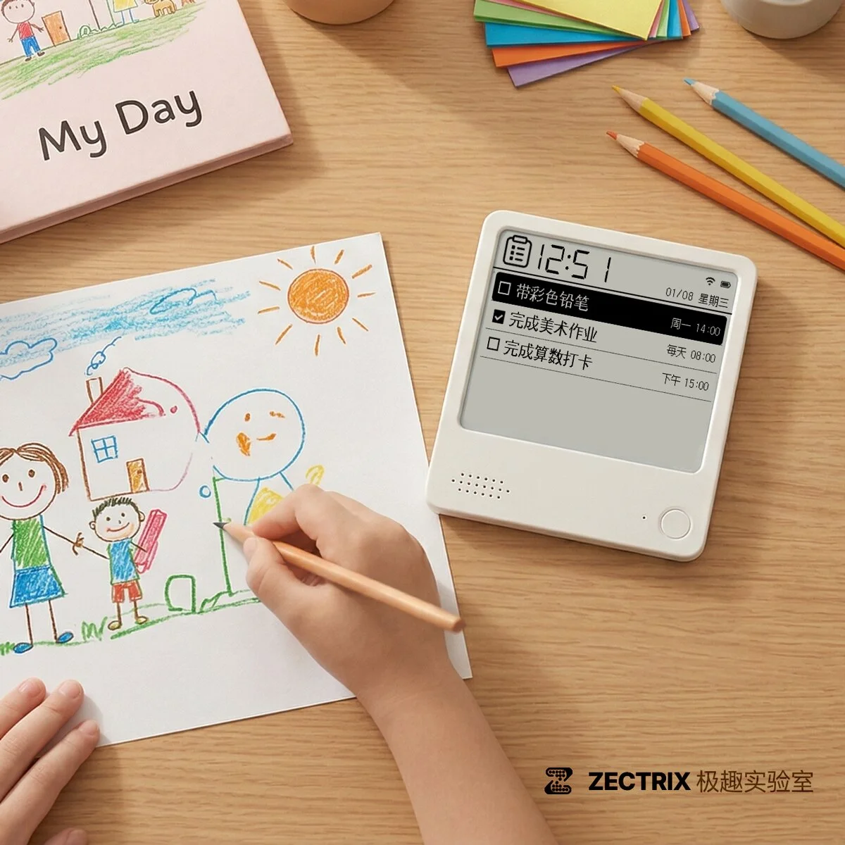 Zectrix Note4 AI E-Ink Smart Fridge Magnet 4.2 Inch Digital Voice
