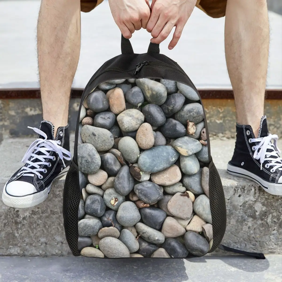 

Colorful Pebbles By The Pool Pebble Pattern Backpack Daypack Large Capacity Kids BookBag School Bag Shoulder Bags for Men Women