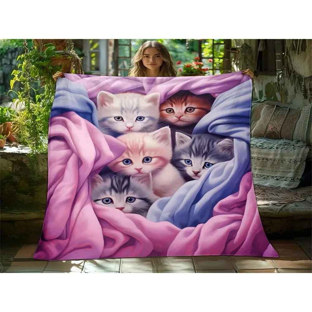 

Animal Flannel Blanket For Kids Adults Cute Cats Beautiful Baby Blanket Soft Letter Fleece 2024 New Birthday Gift Wholesale