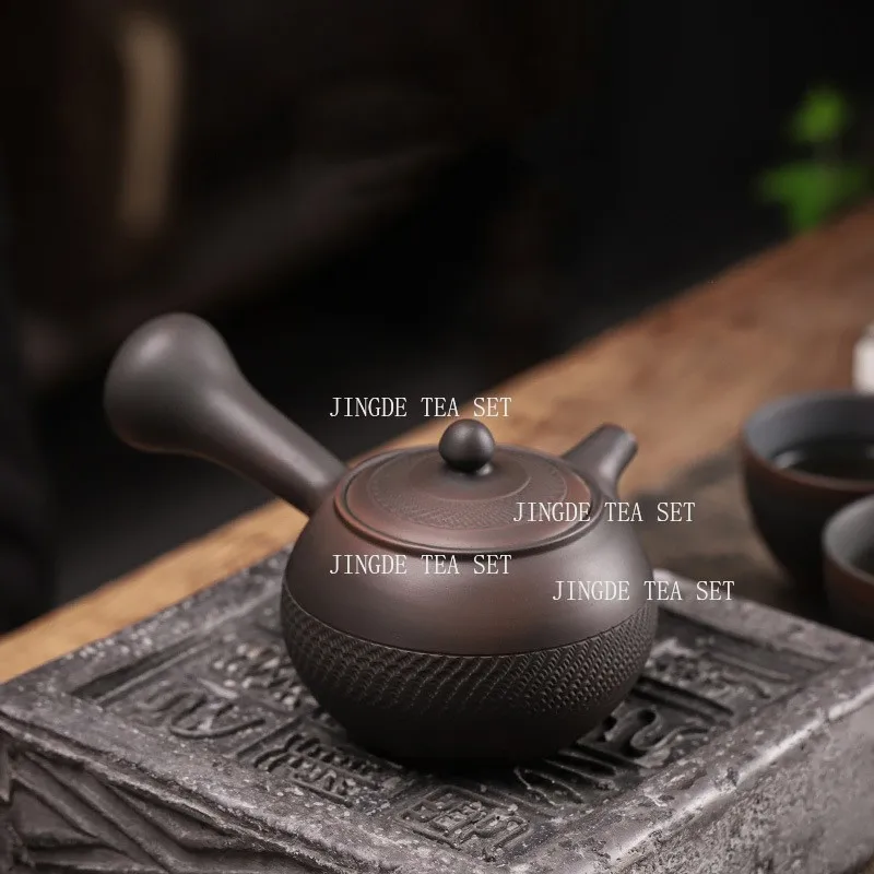

Lateral Handlebar Purple Pottery Teapot Ceramic Household Pot Kung Fu Tea Set Pure Teapot Teapot for Tea Puer Tea Kettle