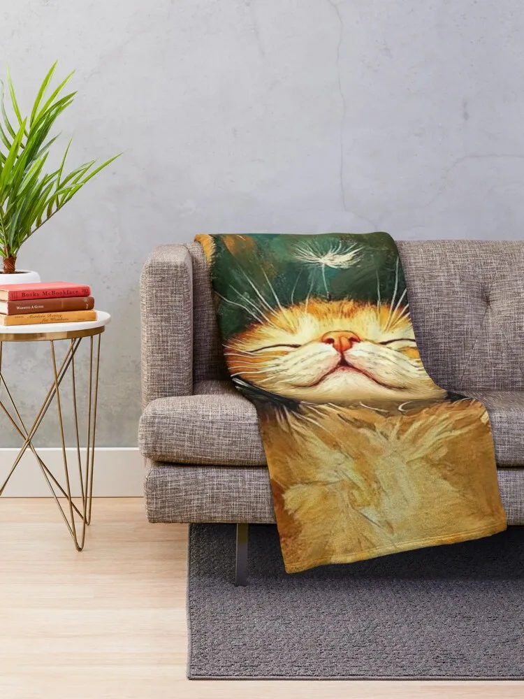 Feline The Music 3 Throw Blanket Beach Decorative Beds Blankets