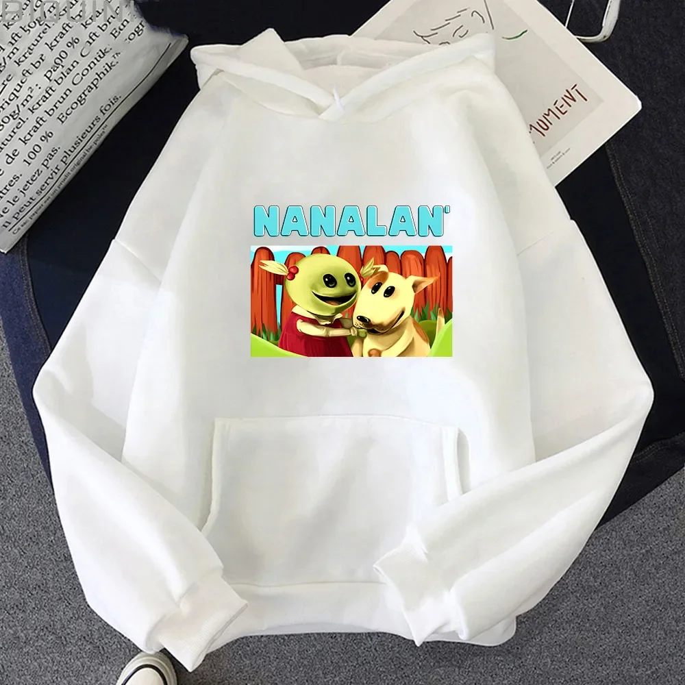 Nanalan Men's Hooded Sweat-shirt Cartoon Fleece Oversized Hoodies Fashion Hip Hop Unisex Streetwear Pullovers Coat Customized