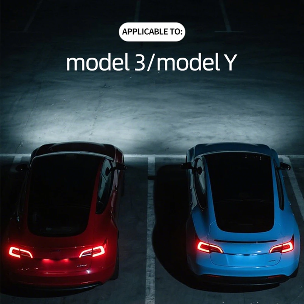 3D License Plate Lights Canbus Free Error For Tesla Logo Model 3 Tesla Model Y Car Taillights Reverse Lamp Lightfast Logo Light view 4