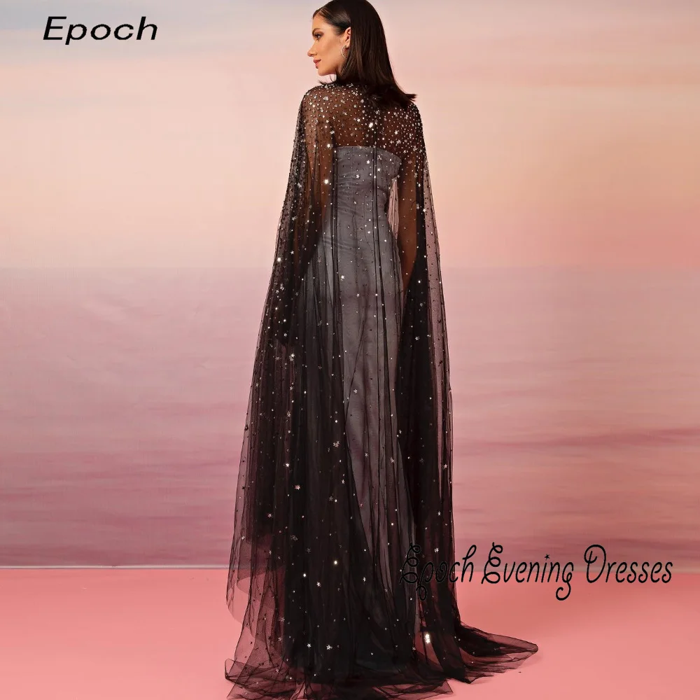 Epoch-vestido de noche con perlas largas para mujer, elegante chal Halter de Arabia, vestido de fiesta de cóctel púrpura Sexy, 2024