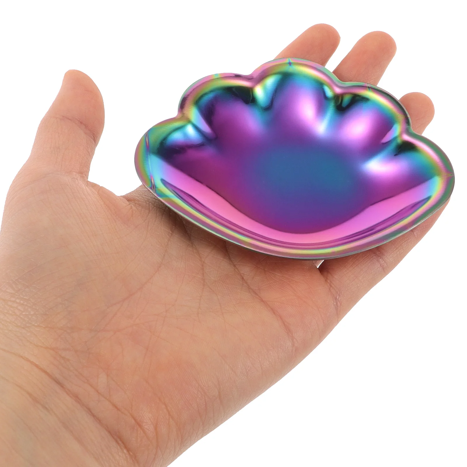 

Поднос для ювелирных изделий из нержавеющей стали, элегантный дизайн металлической ракушки, прочный декоративный туалетный столик для ванной комнаты, подносы для ключей, домашний декор