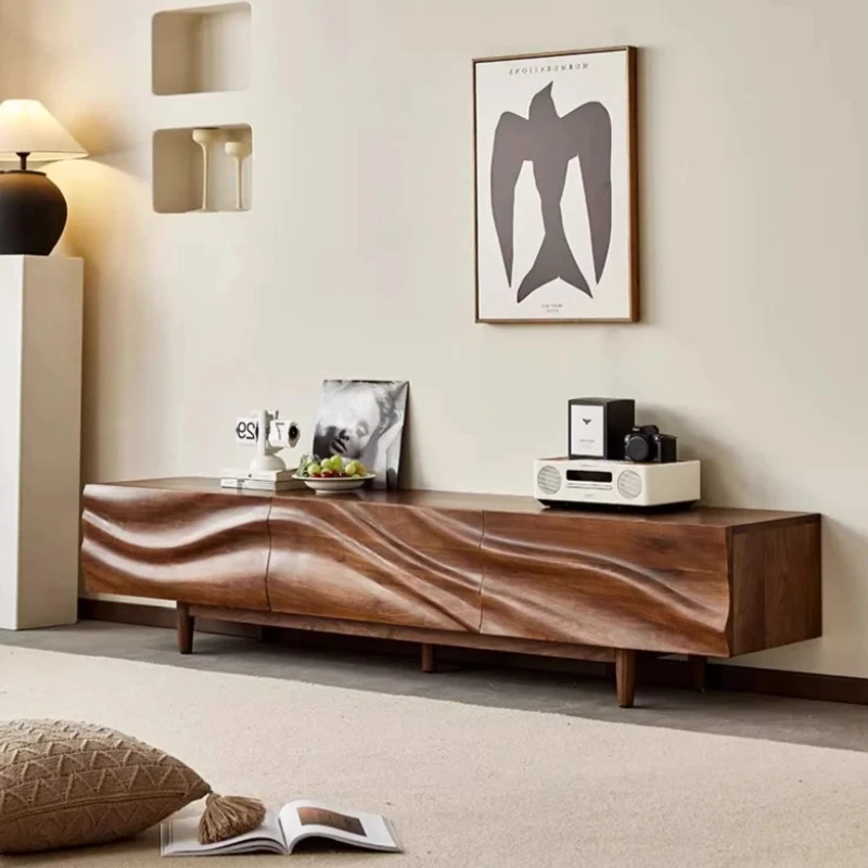 تخزين حامل تلفاز من الخشب الصلب أدراج غرفة المعيشة الحد الأدنى الطابق حامل تلفاز عرض العالمي Meuble دي أثاث التلفزيون المنزل #3