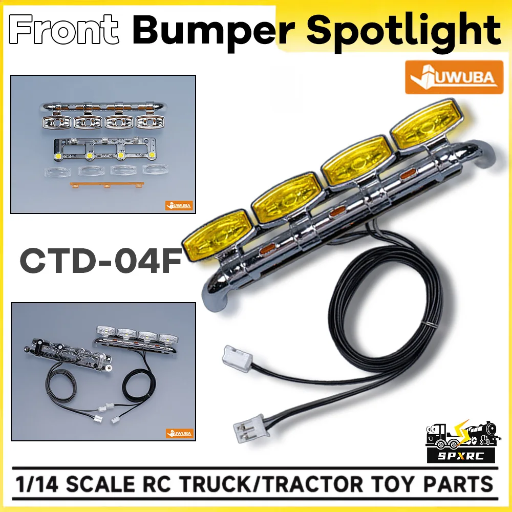 

770S Front Bumper Spotlight Headlight CTD-04F White Yellow For /14 Tamiyaa RC Dump Truck Tractor JUWUBA DIY Toy Model Parts