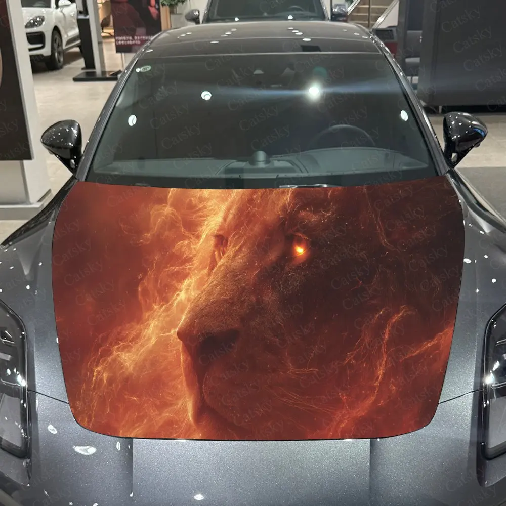 

Mysterious Lion Car Hood Stickers - Self-Adhesive, Waterproof and Durable Vinyl Wrap, Decorate And Protect Your Car - The Gift F