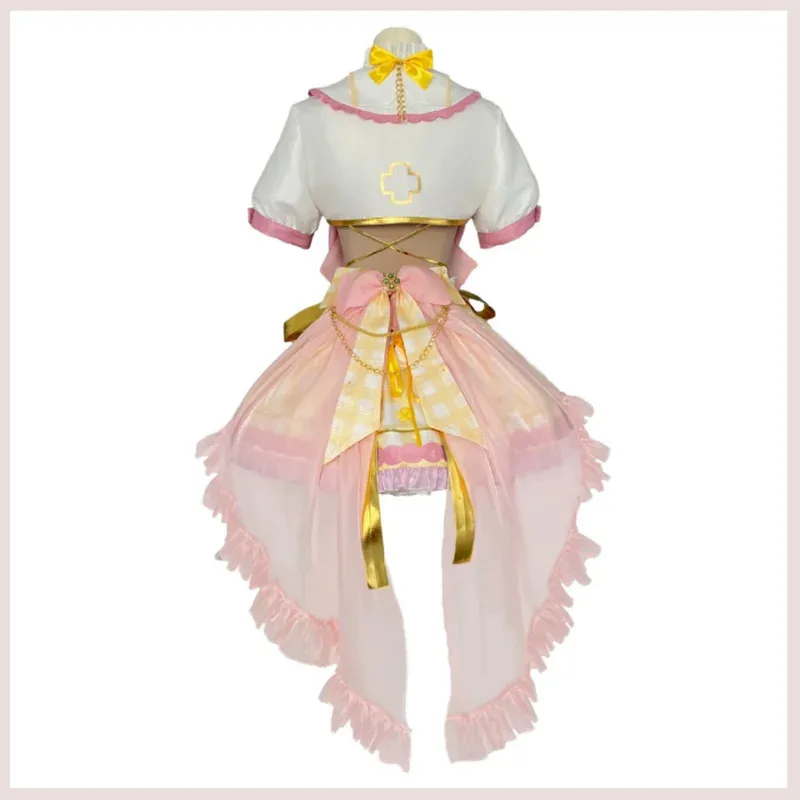 أنيمي الظاهري YouTuber VTuber Ace Taffy تأثيري حلي الوردي فستان الأميرة لوليتا تنورة امرأة مثير Kawaii حفلة عيد ميلاد البدلة؛