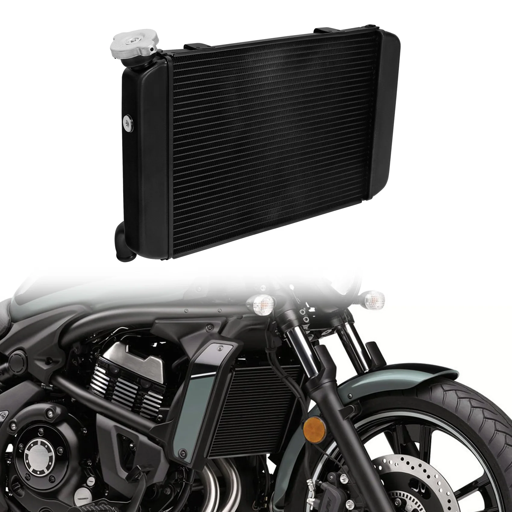 

Black Radiator Cooler Cooling For KAWASAKI Vulcan S ABS SE 2020-2021 CAFE 2018-2019 S 2015-2023 2022 Motorcycle Accessories