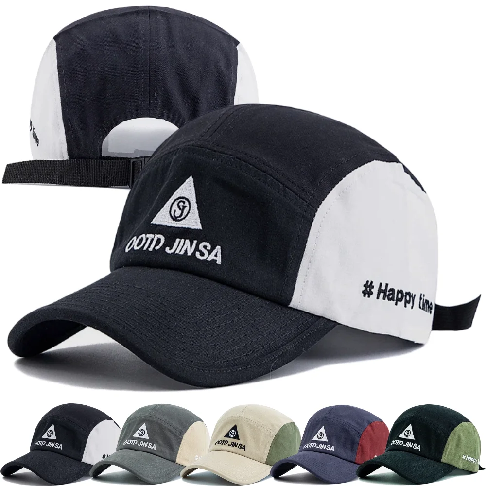 Bestseller Unisex Camp Cap Modische Happy Time Stickerei Sommer Baseballkappe für Männer Frauen Outdoor Streetwear Atmungsaktive Mütze