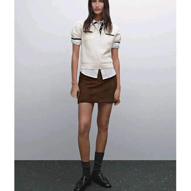 

Spring New Arrival Women's Knitted ort Sve Hollow out round Ne Pullover Polyester Fiber Slim Fit Commute Sle 57278