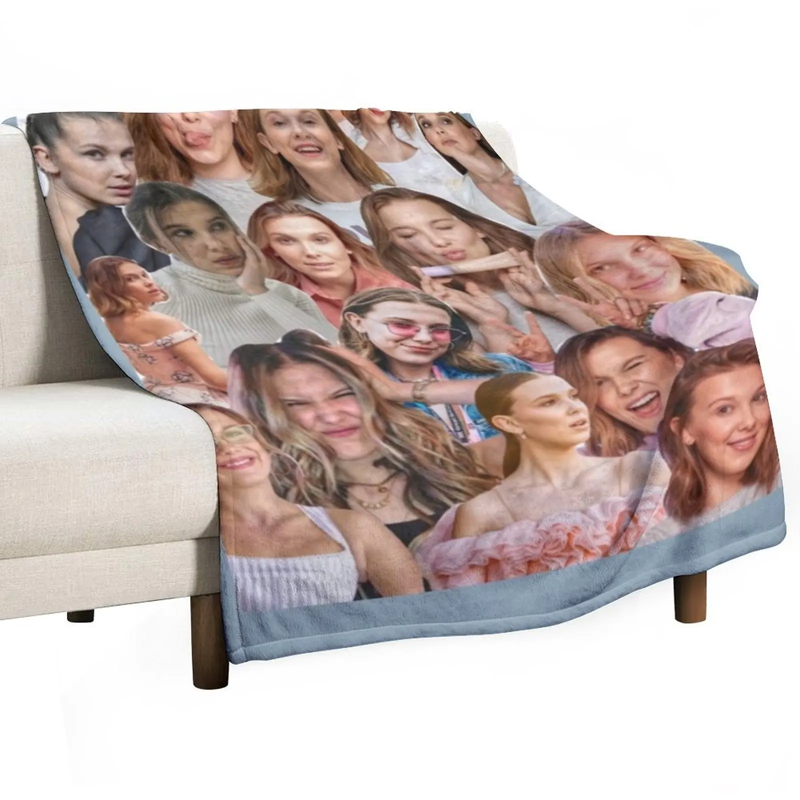 

Millie Bobby Brown Edit Collage by Stasii Graphic Throw Blanket blankets ands Summer Beddings Tourist Blankets