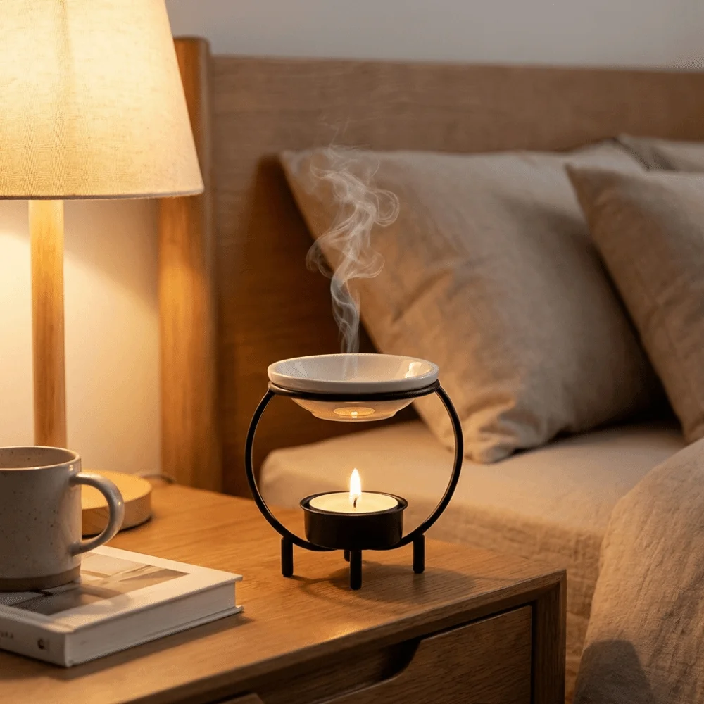 Modern Minimalist Aromatherapy Candle Holder Portable Decorative Essential Oil Burner Iron Incense Burner Indoor Use