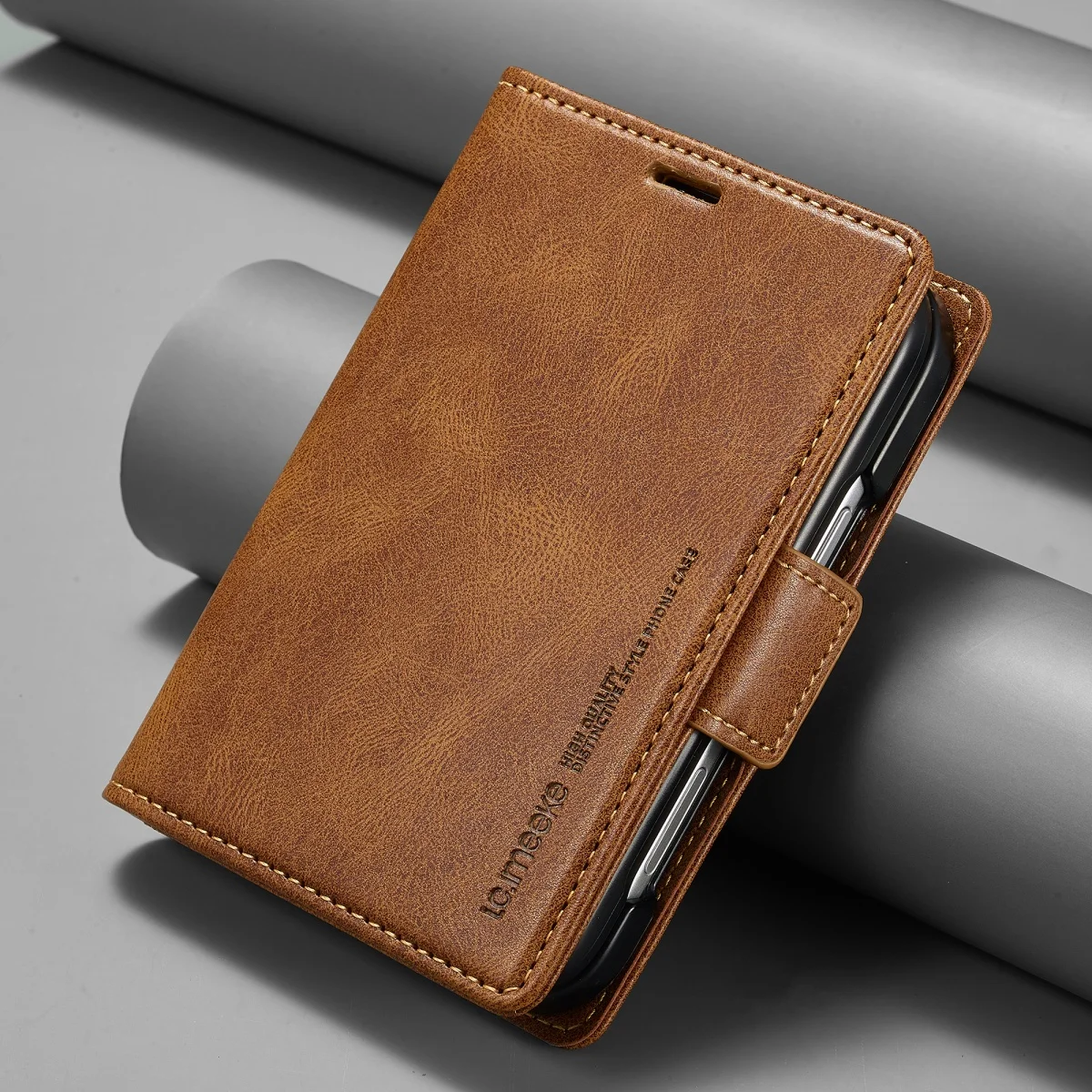 Leather Wallet Card Holder Phone Cover - Dompet Kartu dengan Fitur Pemblokir RFID,
