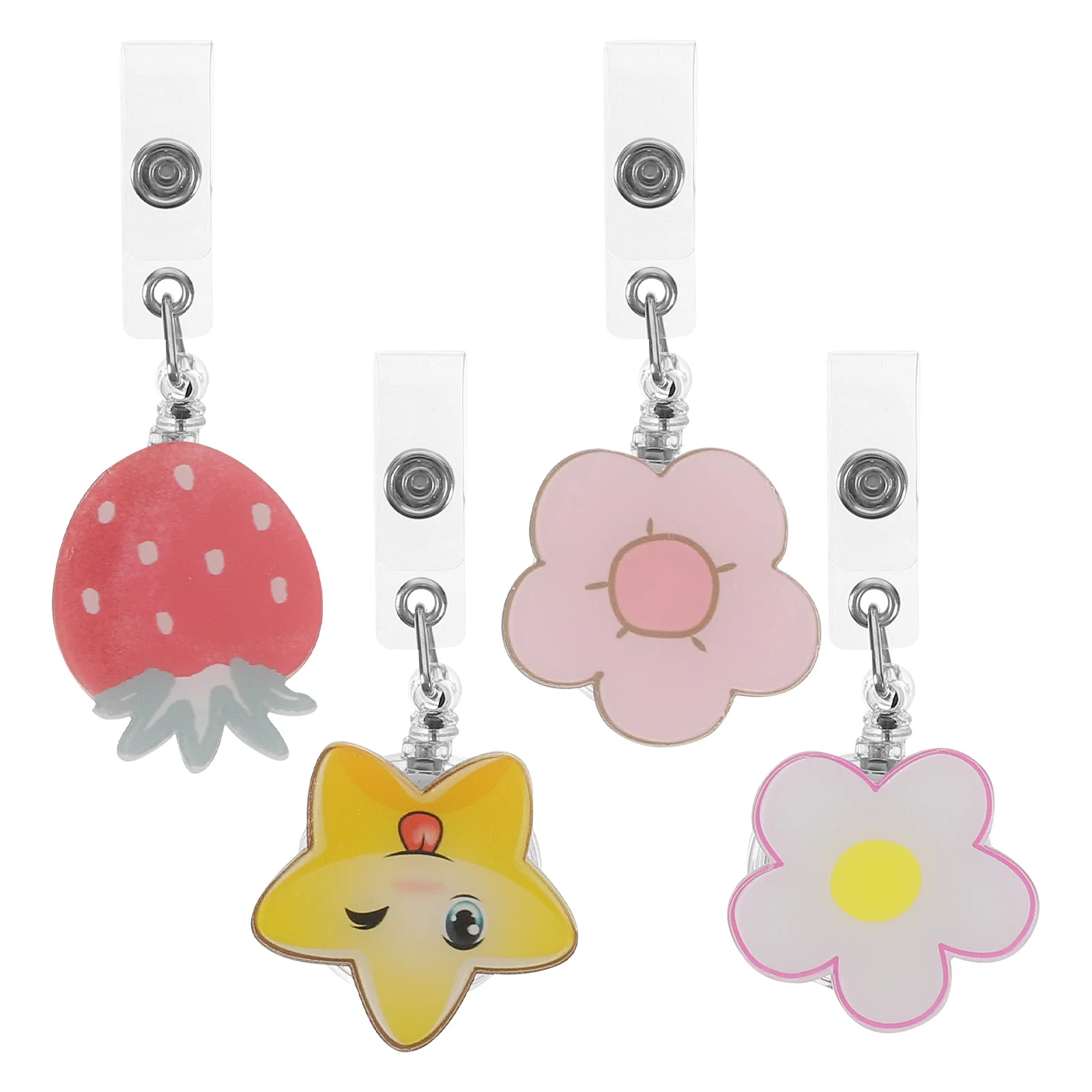 

4Pcs Id Badge Holder Clip Retractable Badge Holders Multi-Function Name Tag Holder for Nurse Supply Work Accessory