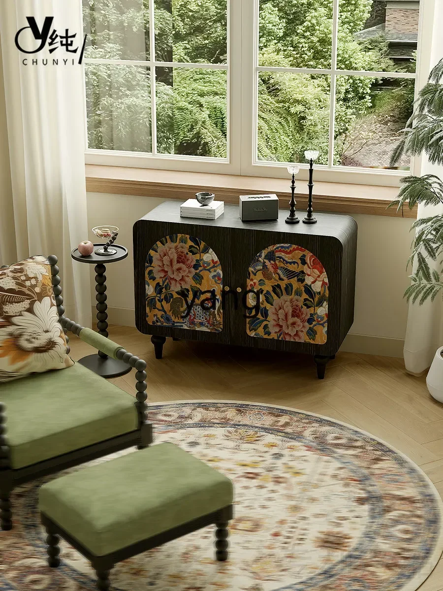 LH entrance door painted solid wood custom storage locker against the wall Chinese style decorative cabinet