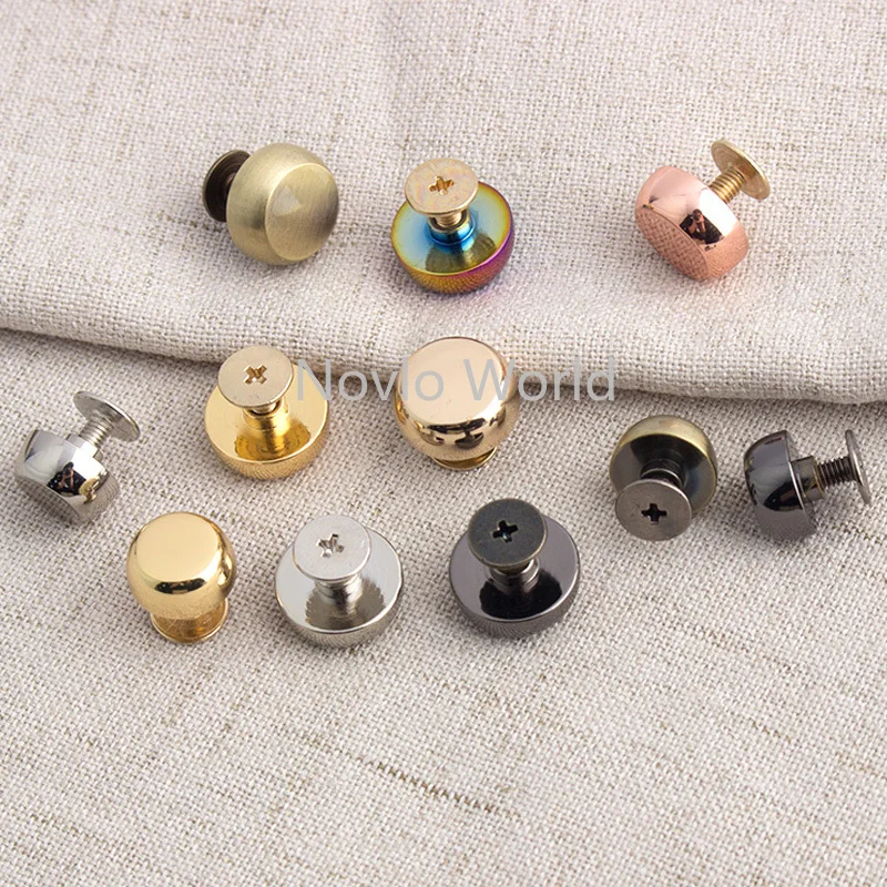 50-200pcs 8 colors 11mm 13mm solid cast stud DIY bag bottom rivets in screws,bags handbags purse feet studs