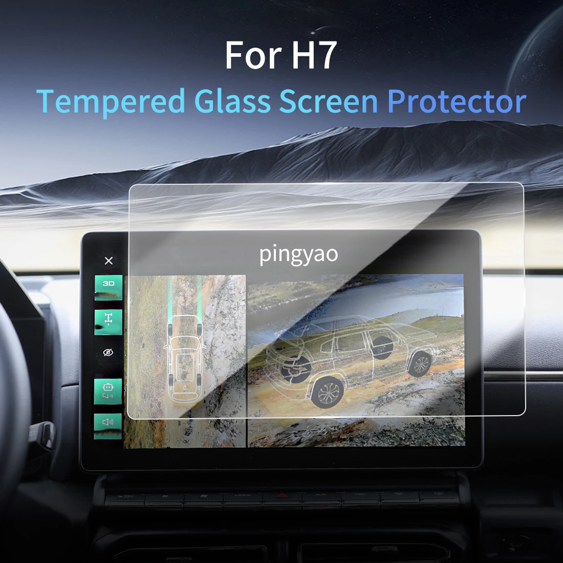 

Car Sticker Screen Protector Navigation Display Tempered Glass Protective Film Car Vehicle For24 the Great Wall H7