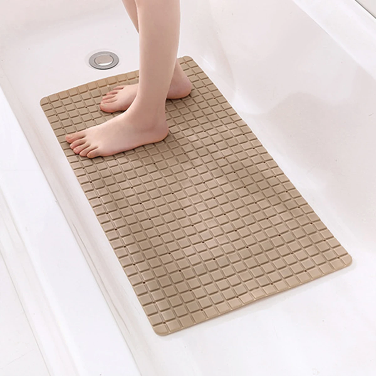 

Plaid Bathroom Mats Bathroom Massage Suction Cup Floor Mats Household Toilet Bath Shower Foot Mats Bathroom Bath New Arrivals