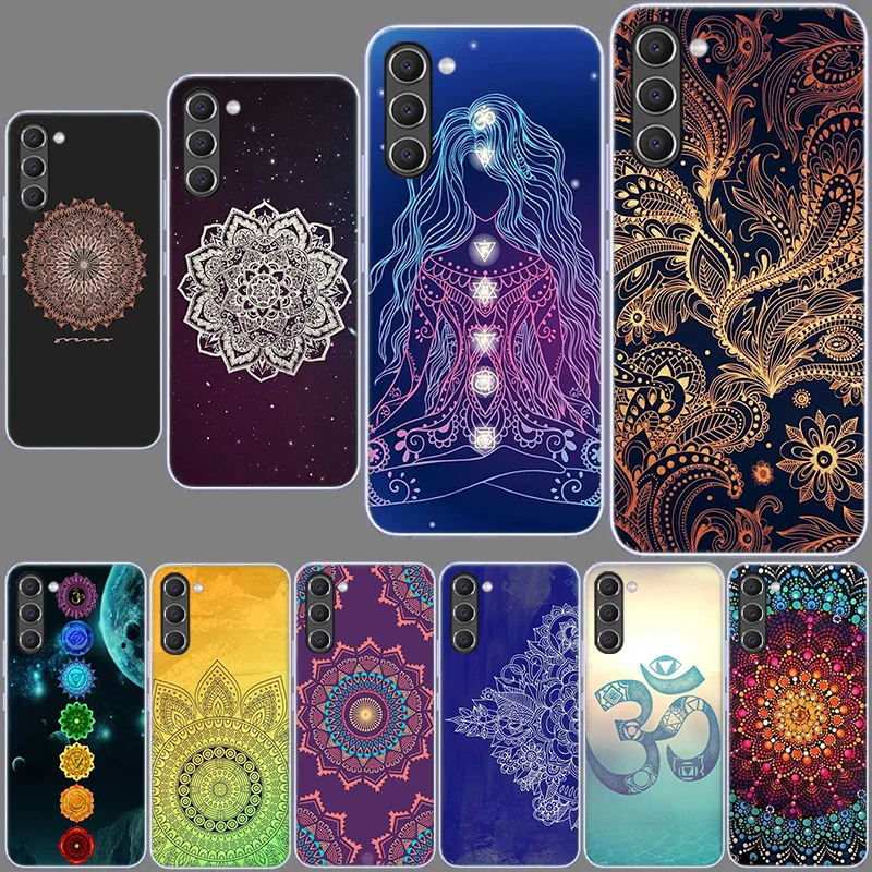 Mandala czakra joga etui na telefon Samsung A54 A14 A24 A34 5G Galaxy A02S A03S A04S A12 A22 A32 A52 A72 A13 A23 A33 A53 A73 A42