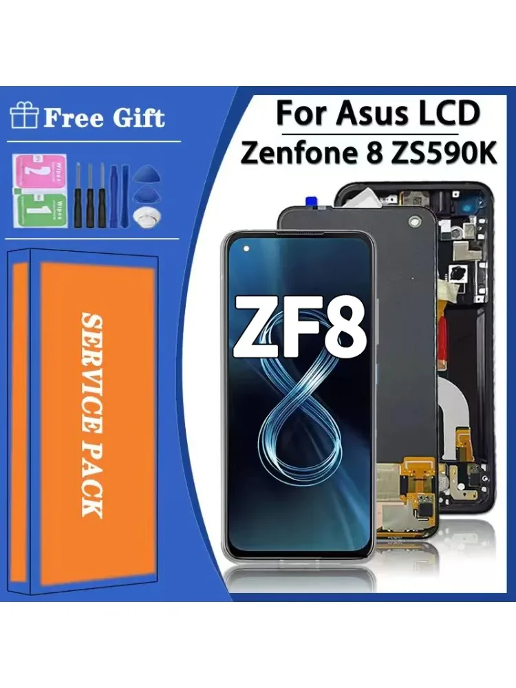 5.9 "calowy AMOLED dla Asus Zenfone 8 ZS590KS-2A007EU I006D wyświetlacz LCD ekran dotykowy Digitizer dla Zenfone 8z ramka LCD — zdjęcie produktu 7